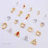 Metal Japanese nail decoration for manicure, triangular beads from pearl, fake nails, new collection, wholesale