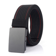 男士无牙自动扣帆布腰带仿尼龙户外休闲军训裤腰带百搭战术皮带