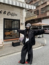 美式复古宽松百搭冲锋衣外套女装新款早春季运动裤休闲裤子两件套