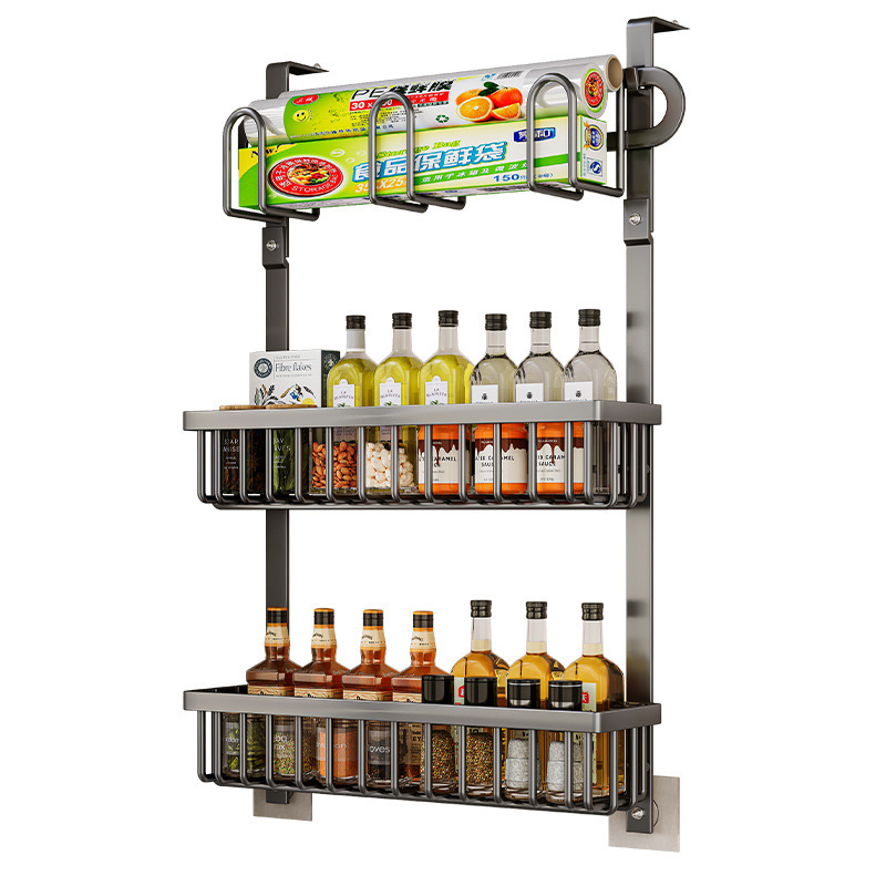 Estante lateral para refrigerador de cocina, organizador de pared para bocadillos y condimentos, estante multifuncional para despensa