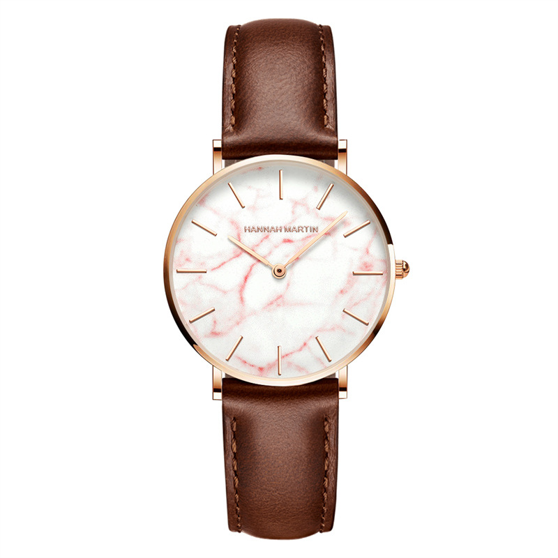 Hannah Martin Hannah caballo simple moda casual patrón de piedra personalidad cuarzo Acero inoxidable reloj mujer ST36