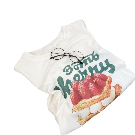 Overseas Orders ~ Cut Label Withdraw American Trend Letter ins Printed Pure Cotton Short Sleeve T-Shirt Women's Casual 100