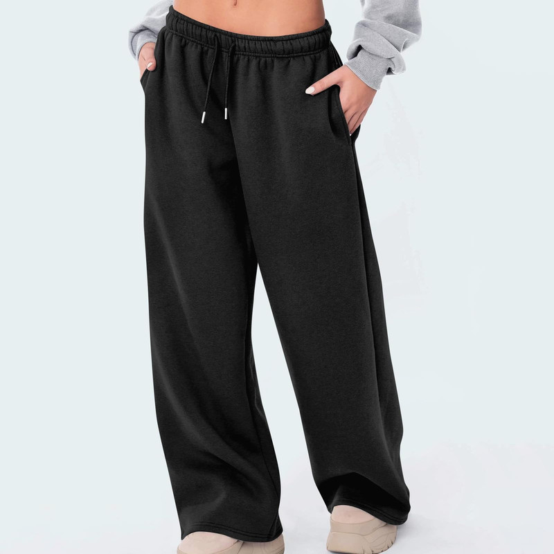 Amazon Cross-border European and American Foreign Trade Women's Winter Plus Size Loose fleece-lined Warm Solid Color Casual Sports Pants Women Amazon Cross-border European and American Foreign Trade Women's Winter Plus Size Loose fleece-lined Warm Solid Color Casual Sports Pants Women