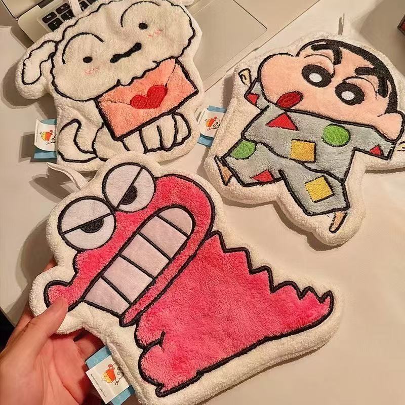 Crayon Shin-Chan Hand Towel Hanging Cute Super Absorbent Thickened Bathroom Kitchen Hand Towel Kidsren's Small Towel