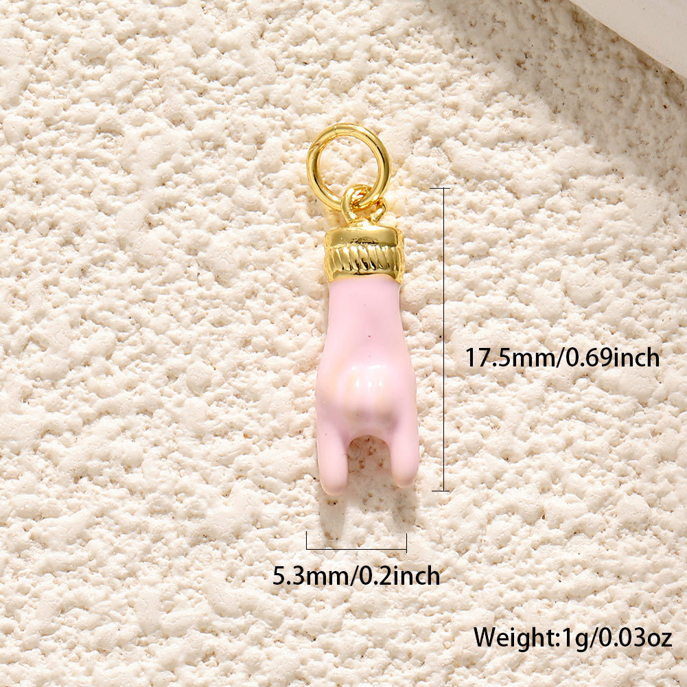 3g Weight Pendant Jewelry Making Type No Chain Chain Material 1 Piece Quantity Daily Occasion Copper Material Hand, Gesture, Antlers Pattern All Seasons Season Unisex Gender Polished Finish Enamel, Plating Design Cute, Vintage Style Style 1 Piece Copper Hand Gesture Antlers Polished Pendant 无