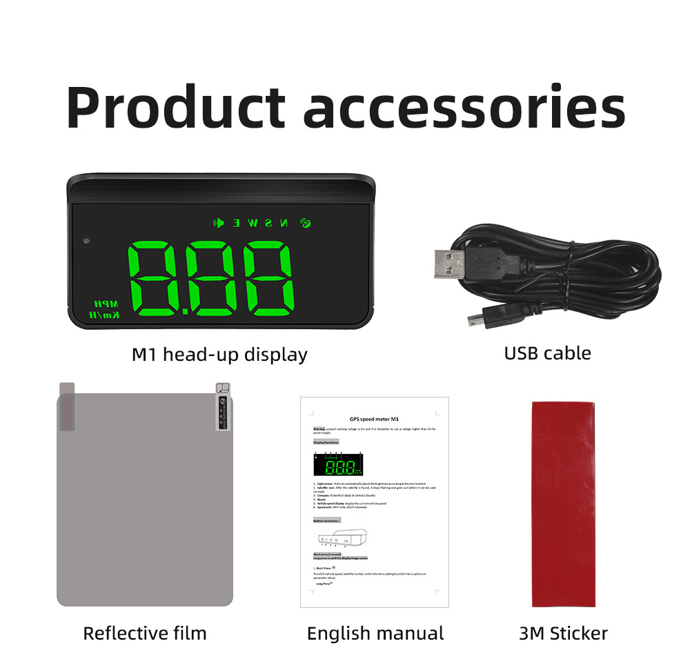 Cross-Border Hud Head-Up Display M1 Car Gps Speed Multi-Function Instrument Projector High-Definition Universal for Cars