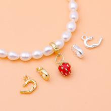 S925纯银简约光面扣头 卡扣带圈机械扣 手链项链吊坠扣 手工DIY