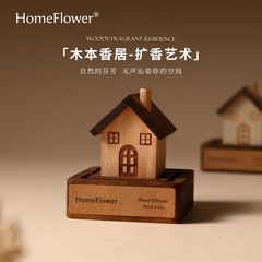 创意黑胡桃木质天然扩香木室内留香散香木香薰精油星球小房子摆件