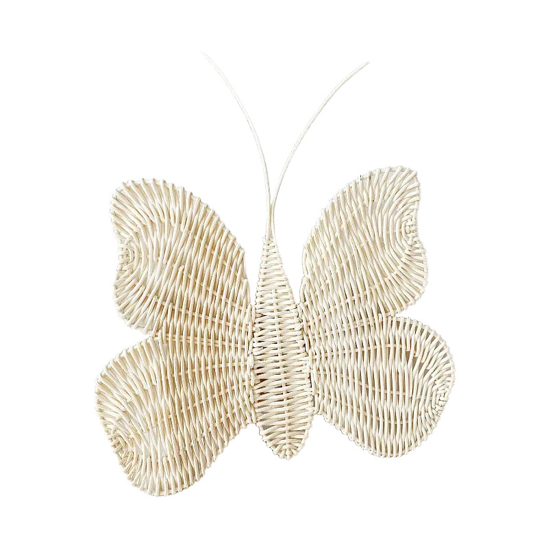 Decoraciones para el hogar creativas de caña de estilo nórdico decoración de mariposas sala de estar habitación infantil pared de fondo diseño de habitación simple