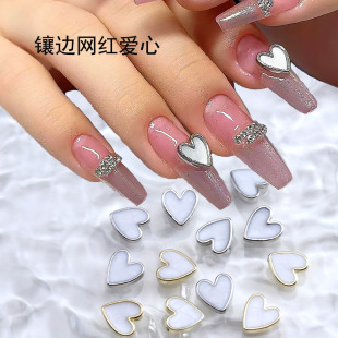 Net red nail beauty fritillary love jewelry wholesale 2022 new Japanese light luxury love heart diamond nail decorations accessories
