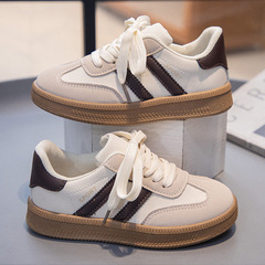 兒童板鞋男女童運動鞋春秋季新款ins學生德訓鞋百搭軟底休閒鞋