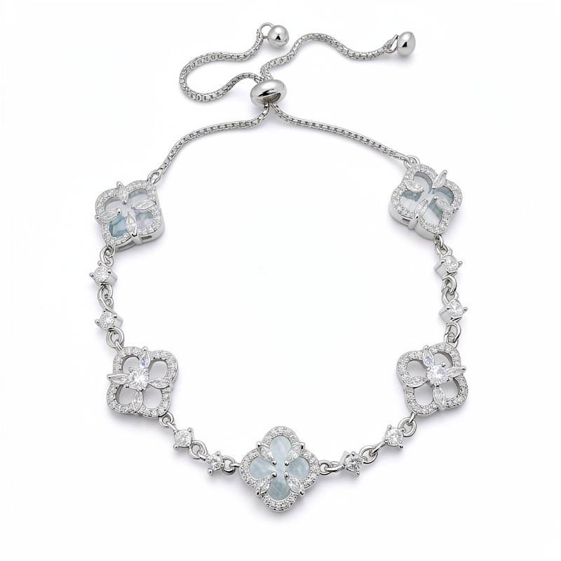 Zirconium Fritillaria Lucky Flower Draw Bracelet ligero de lujo nicho temperamento exquisito personalidad joyería de moda