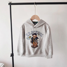 G23秋款 韩版童装国内专柜外贸尾单男童印花卡通毛圈连帽卫衣TTMW