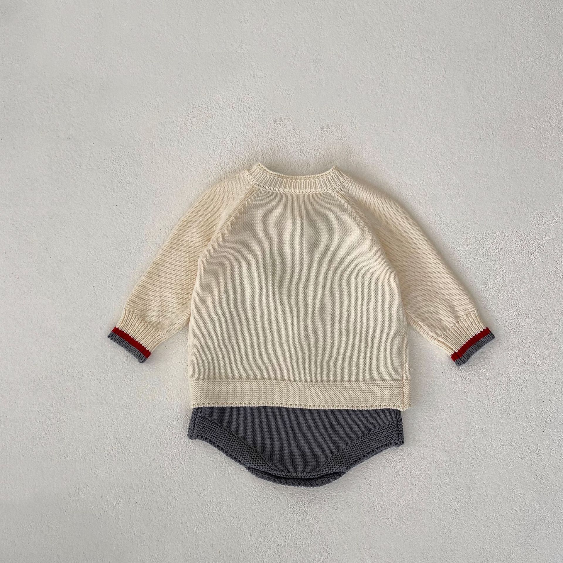 2024 tavaszi ruházat kislány rajzfilm szarvas kötött hosszú ujjú kabát+szürke pántos kabát 2 db válogatható_voghion.com