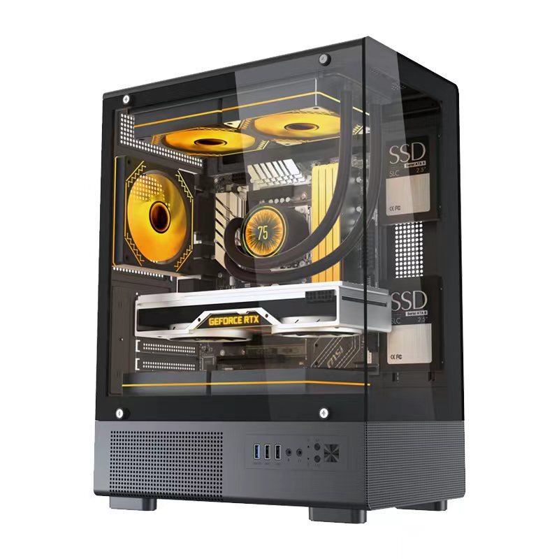 Nine-Tailed Fox T16 Sea View Room Computer Case Desktop Atx Large Board Full Side Transparent Matx White DIY Shell Nine-Tailed Fox T16 Sea View Room Computer Case Desktop Atx Large Board Full Side Transparent Matx White DIY Shell
