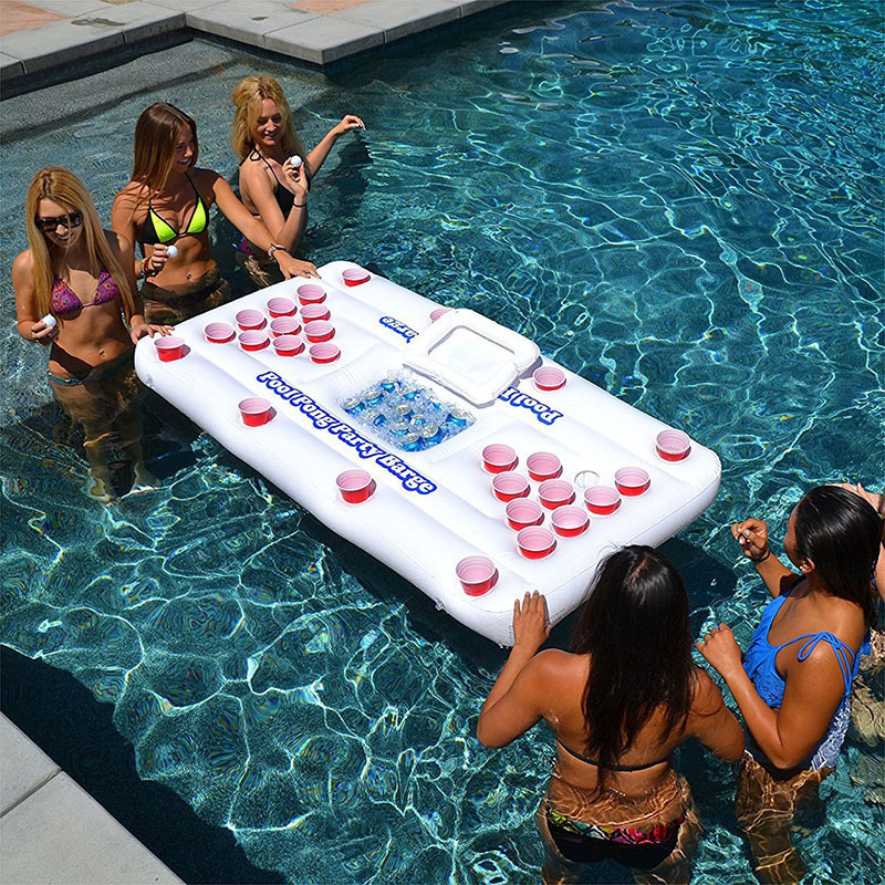 Factory inflatable Beer Table 28 Cup hole floating row water 22 hole 24 hole 20 hole table tennis game table Entertainment ice tank