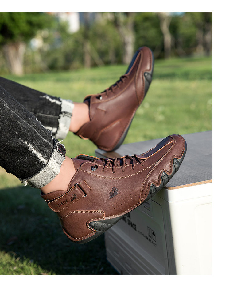 Bốt Martin nam cổ cao dáng ngắn, mũi tròn, đế bằng, phong cách thường ngày — C8008 màu kaki, C8008 màu xám, C8008 màu đen, F8008 Màu xanh lá cây chi tiết 25