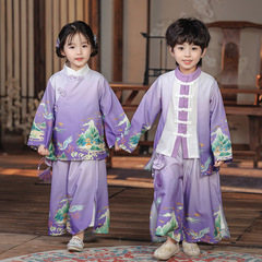男女寶寶鳳凰祥雲漢服表演服春秋裝幼兒園園服中秋詩歌朗誦兄妹裝