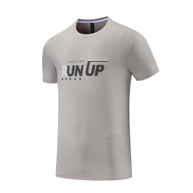 Verano de los hombres deportes corriendo ropa de secado rápido camiseta bottoming camisa media manga moda impresa casual manga corta en stock lote F