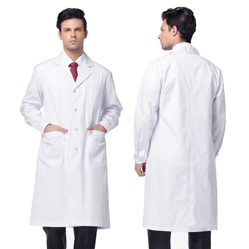 Food Factory Pharmacy White Coat Men's and Women's Chemical Laboratory Coat Medical Student Doctor Nurst Coat Labor Protection Tooling