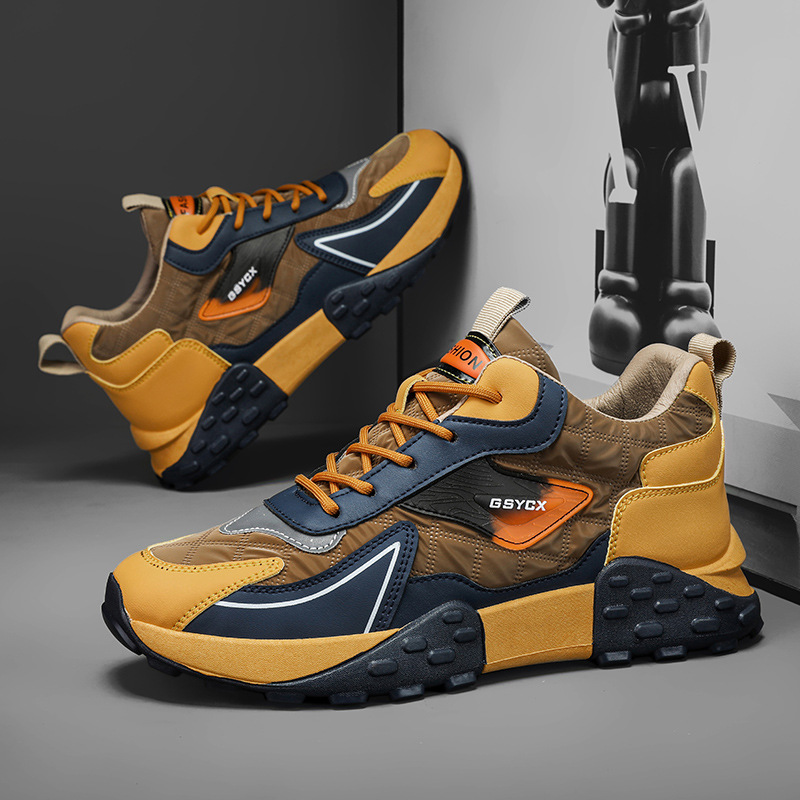 Zapatos de hombre 2024 otoño e invierno nuevos deportes plataforma casual zapatillas torpes otoño e invierno de los hombres de moda altura aumento versátil zapatos de moda