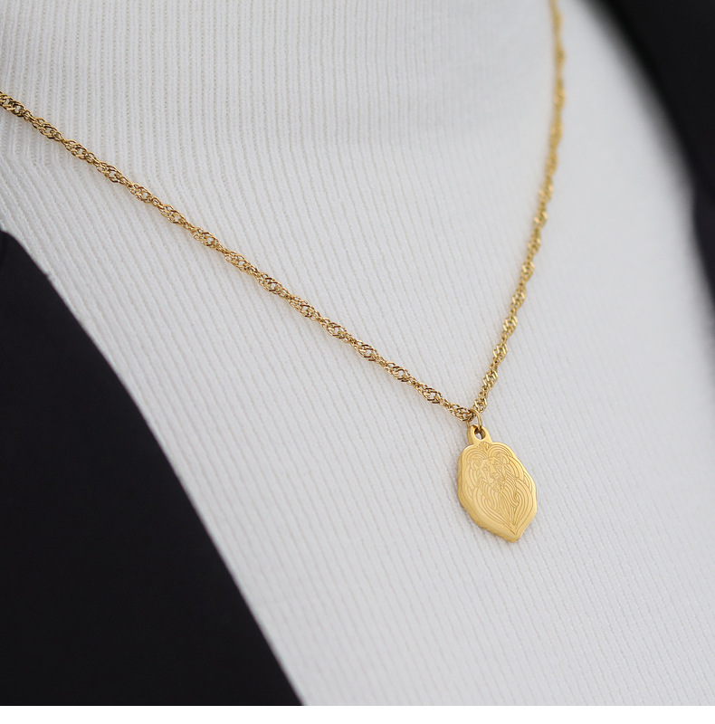 Retro Lion Titanium Steel Plating Pendant Necklace 1 Piece