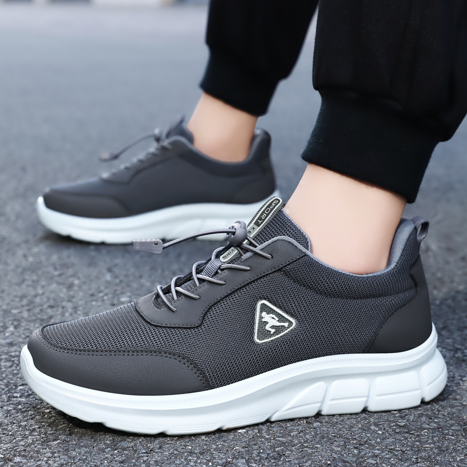 Zapatos para hombres, zapatos casuales de poliuretano, zapatos para hombres, zapatos para padres al aire libre, zapatos simples transpirables