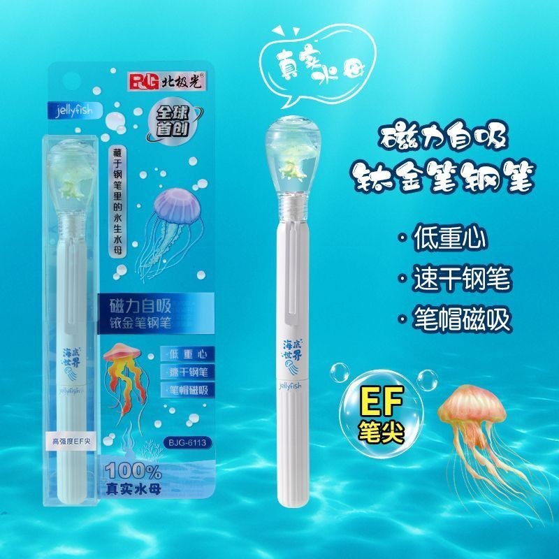 新品北极光水母磁吸钢笔矫正姿小学生三年级专用练字钢笔可擦墨囊|undefined