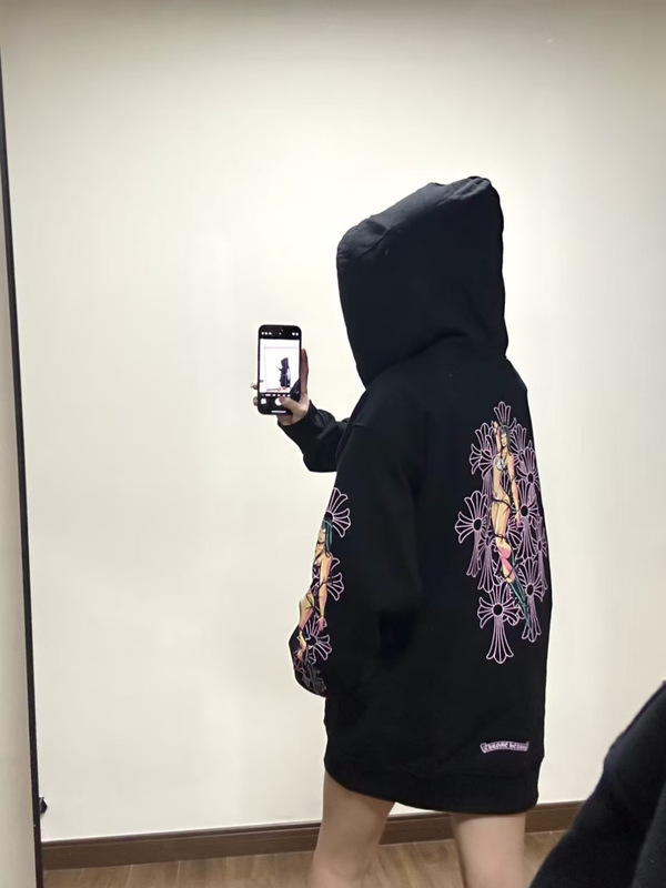 高品质~2025秋冬新款克罗伈梵文十字架暗纹印花开衫拉链卫衣女款|undefined