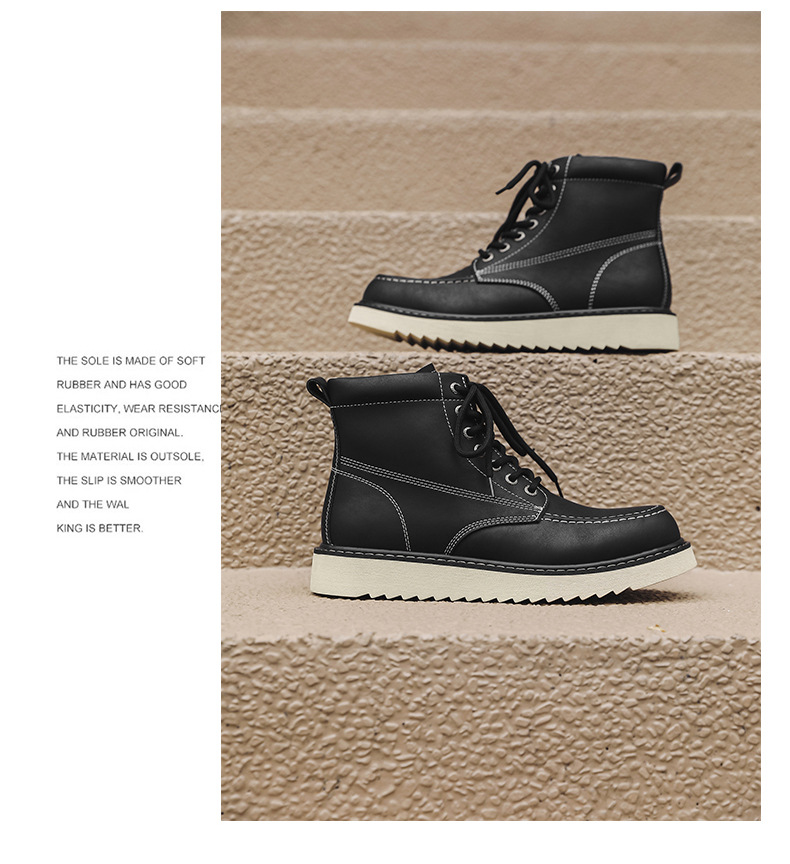 Martin – bottes montantes de moto pour hommes, tendance, décontractées, en velours, polyvalentes, combinaison de travail, 2024 coton, hiver 9055_voghion.com