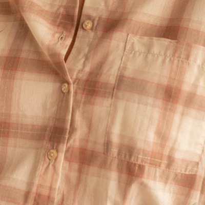 Camisas de verano europeas y americanas de cuadrícula de mangas cortas retro casuales de algodón sueltas camisa de viaje francesa de comercio exterior image 5