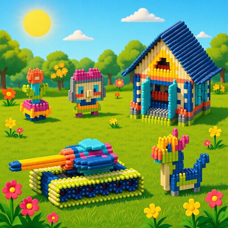 DIY Second-Generation Bullet-Shaped Particle Building Blocks Morandi Color Series Children's Educational Assembly and Construction Toy Set