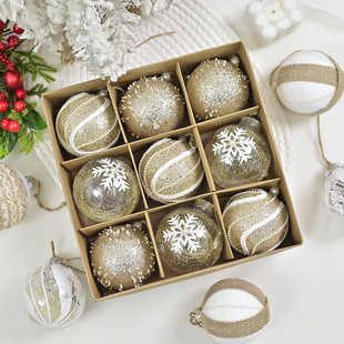 New Transparent Gold Glitter Christmas Decorations Creative Linen Christmas Balls Christmas Tree Decoration Party Pendants