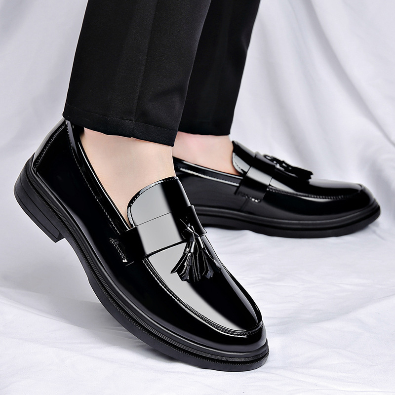 2025 new cross-border mirror men's shoes business casual British tassel leather shoes men's loafers invisible height shoes