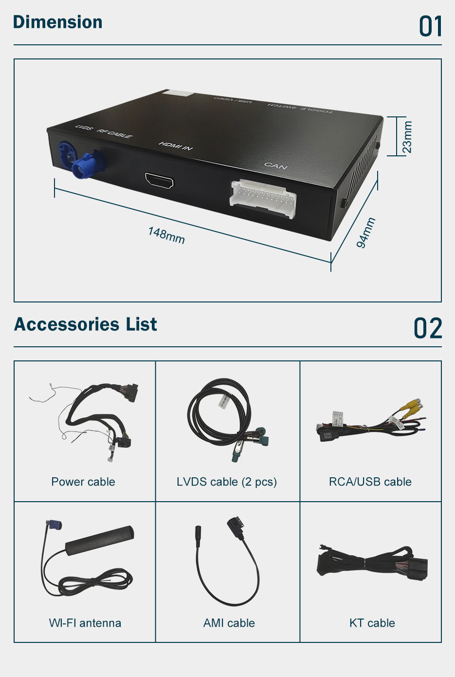 Lutuo car machine interconnection wireless CarPlay applies to Audi A3 2013-2018 decoder module