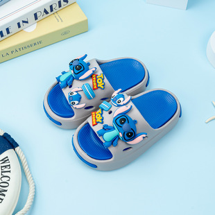 Children's Sandals and Slippers Men's Cartoon Stitchai EVA Outer Wear Fashionable Double-Pair Soft Bottom Household Bathroom Bathing Slippers