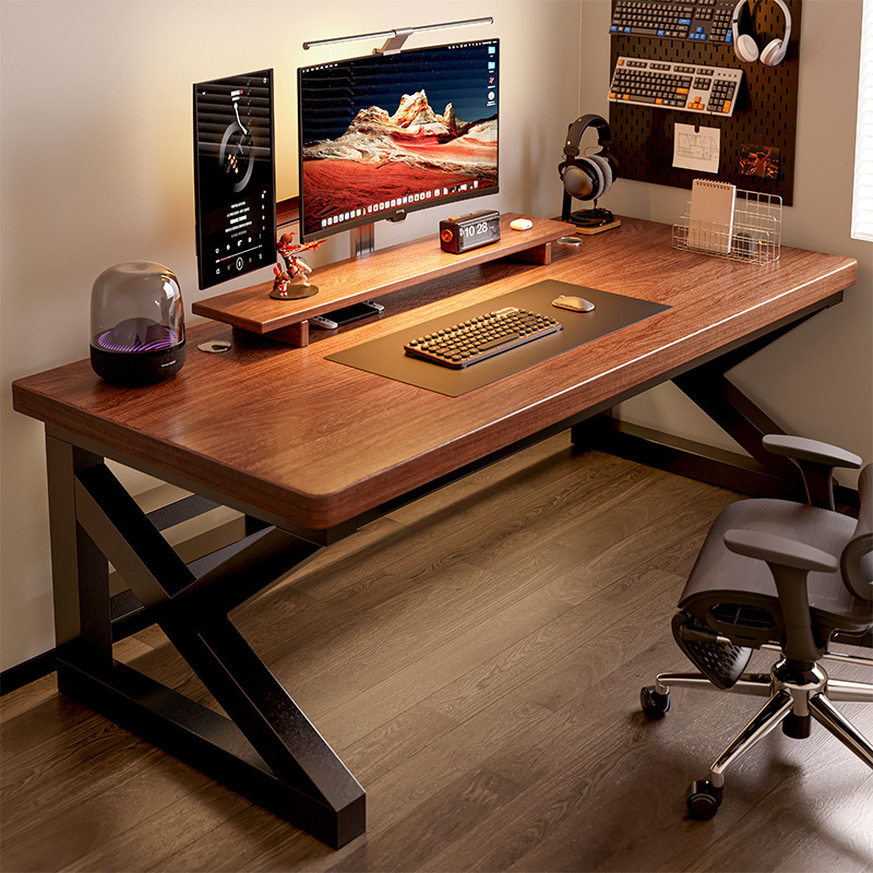 Solid Wood Computer Table Desktop E-Sports Table Bedroom Home Desk Student Writing Desk Adult Desk Double Table