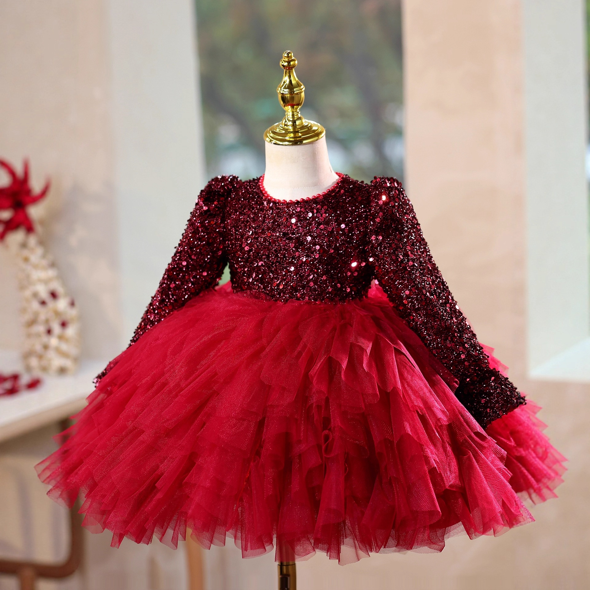 Bordeaux Festliches Kleid Für Mädchen Zur Einschulung Piano_voghion.com