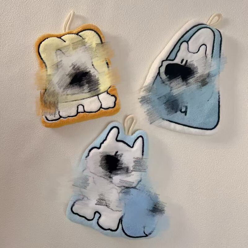 Cross-Border Cute Puppy Hand Towel Kitchen Bathroom Hanging Absorbent Thickened Cleaning Towel Coral Fleece Handkerchief Cross-Border Cute Puppy Hand Towel Kitchen Bathroom Hanging Absorbent Thickened Cleaning Towel Coral Fleece Handkerchief