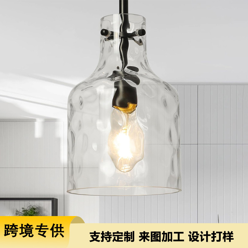 Cross-Border Modern Chandelier Light Luxury Glass Cafe Bedside Restaurant Small Chandelier Suitable for Kitchen Island Bathroom Bedroom