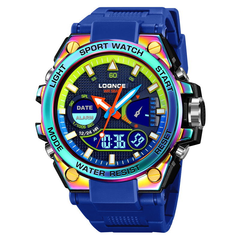 LOQNCE nuevo 98006 reloj de pulsera deportivo de moda nocturna multifuncional deportivo impermeable cronógrafo electrónico reloj de hombre