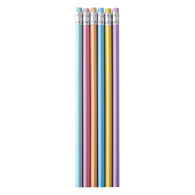 Macaron Color Polar Leather Head Engraving Pencil Correcting Posture Writing HB Triangle Pole Students Beginner Correcting Portable Pencil