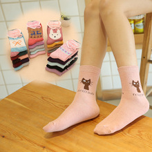 秋冬季女士兔羊毛袜子加厚保暖甜美金丝小鹿中长筒袜欧美外贸袜子