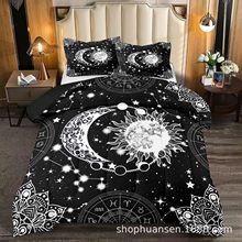 黑色女孩款被子套装适合儿童卧室装饰女孩床品套装1床上被子2枕套