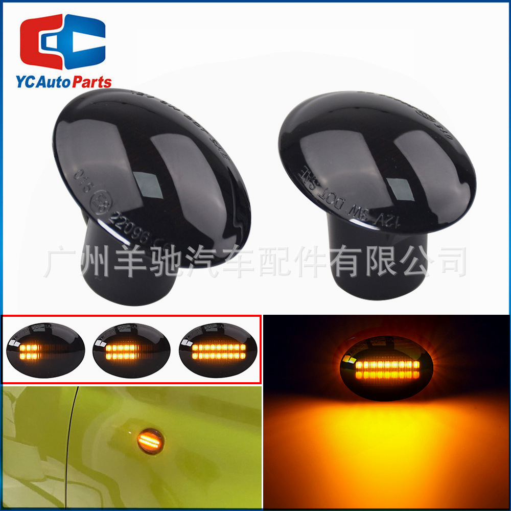 Luz lateral dinámica para Fiat 500 / Alfa / Lancia / Ford KA Stream Water Leaf Panel
