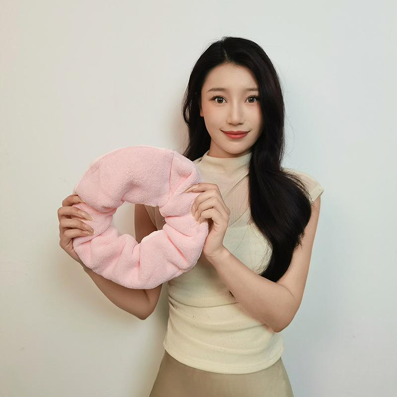 超大号干发毛巾大肠发圈女超强吸水毛绒发绳不伤发洗脸干发两用|undefined