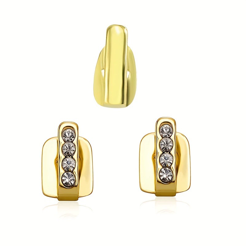 Хит продаж на Temu, комплект из трёх rhinestone крест-несмотря на границы, сочетание зубовhip hop зубные гриллы