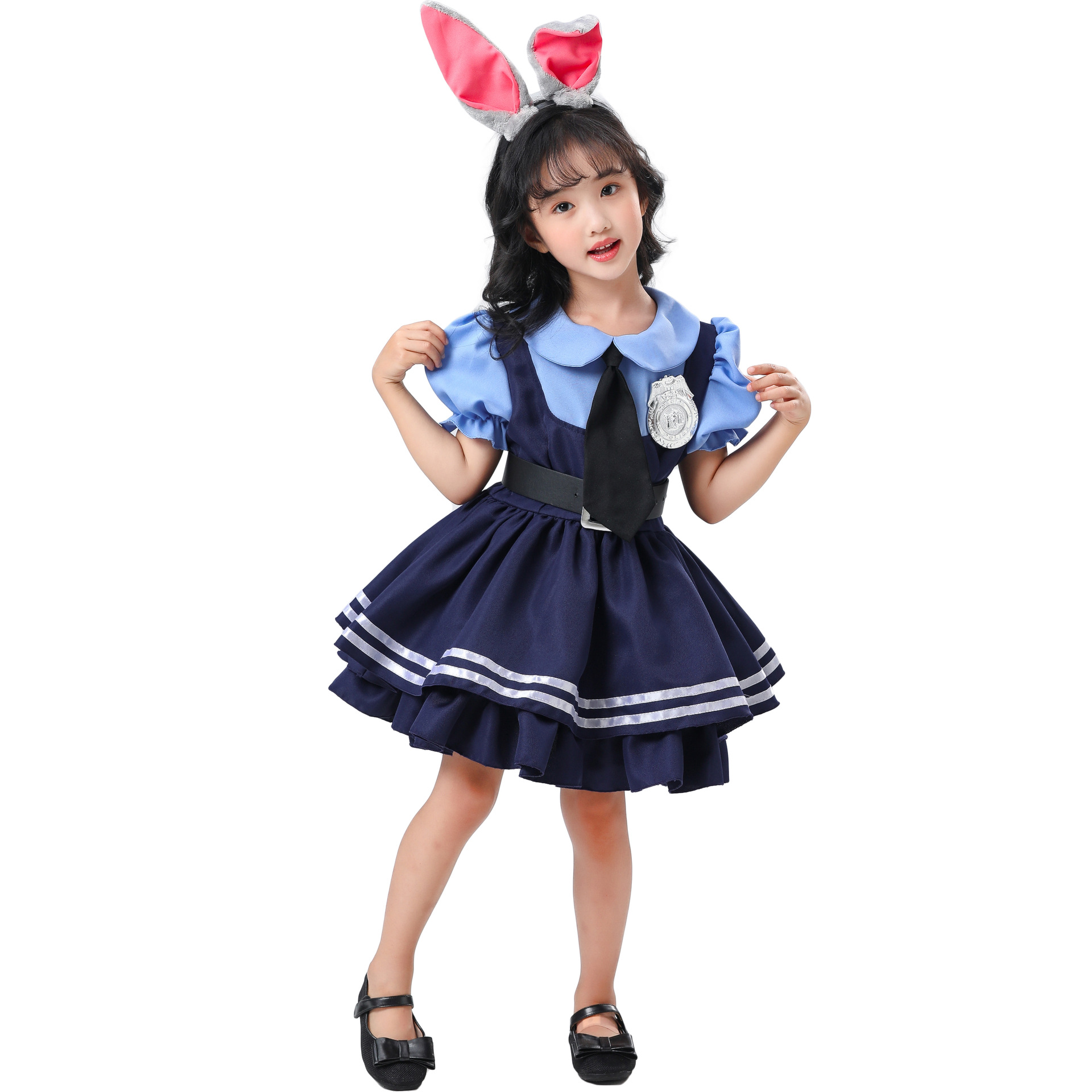thumbnail image 1 of Disfraces de Halloween 2024 M-XL Disfraz de Sheriff Judy Rabbit para niños Ropa COS Disfraz de conejita para niñas para el Día del Niño Ropa de baile, 1 of 5