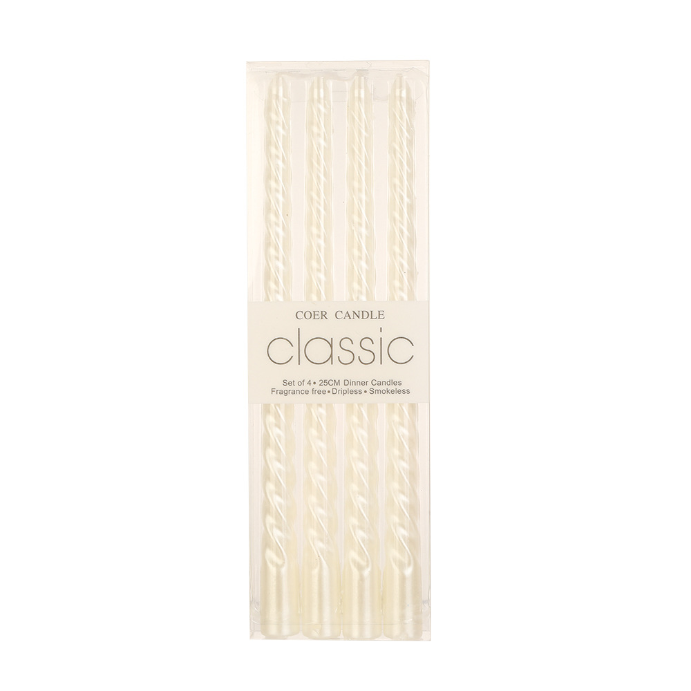 10 pulgadas europeas varillas largas roscadas de color candelabro vela al por mayor casera romántica decoración de cena vela de boda