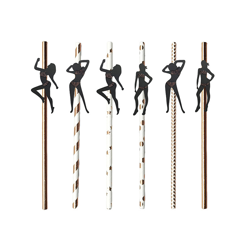 Amazon desechable solo partido paja de papel postre pastel decoración deportes fitness muscle hombres forma paja